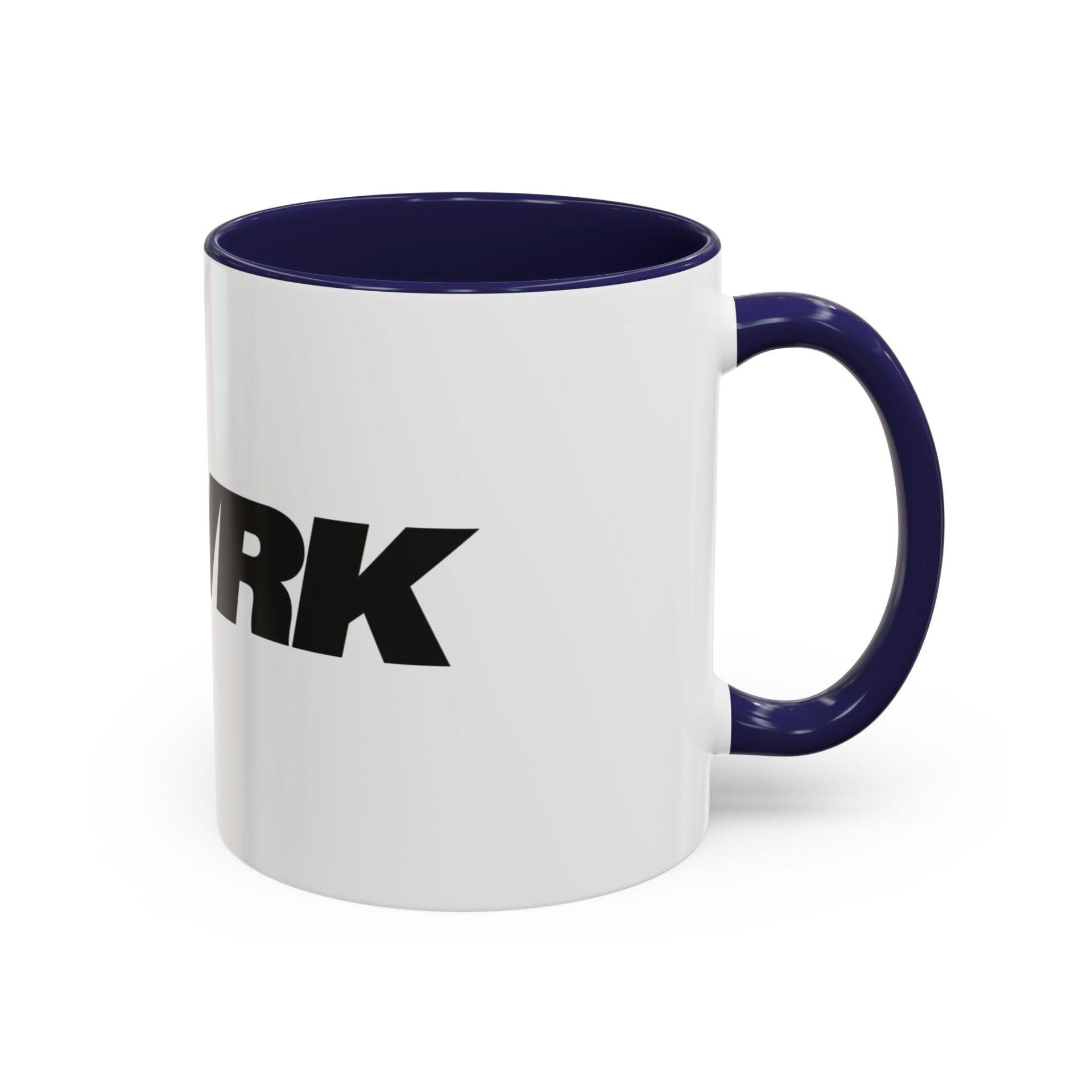 Bold 'REWORK' Accent Coffee Mug — Black-Trim Ceramic Mug (11/15oz) – Bild 5