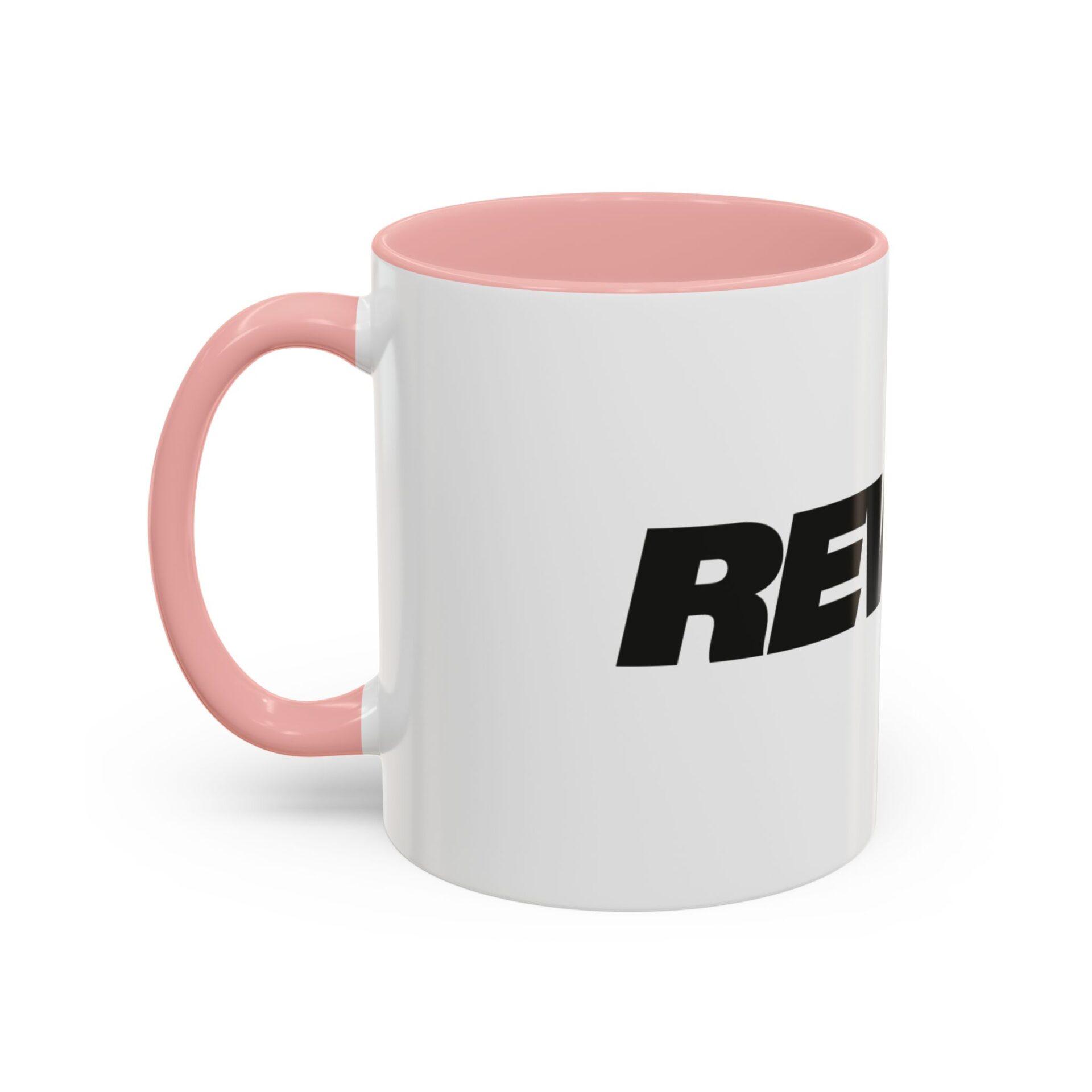 Bold 'REWORK' Accent Coffee Mug — Black-Trim Ceramic Mug (11/15oz) – Bild 9