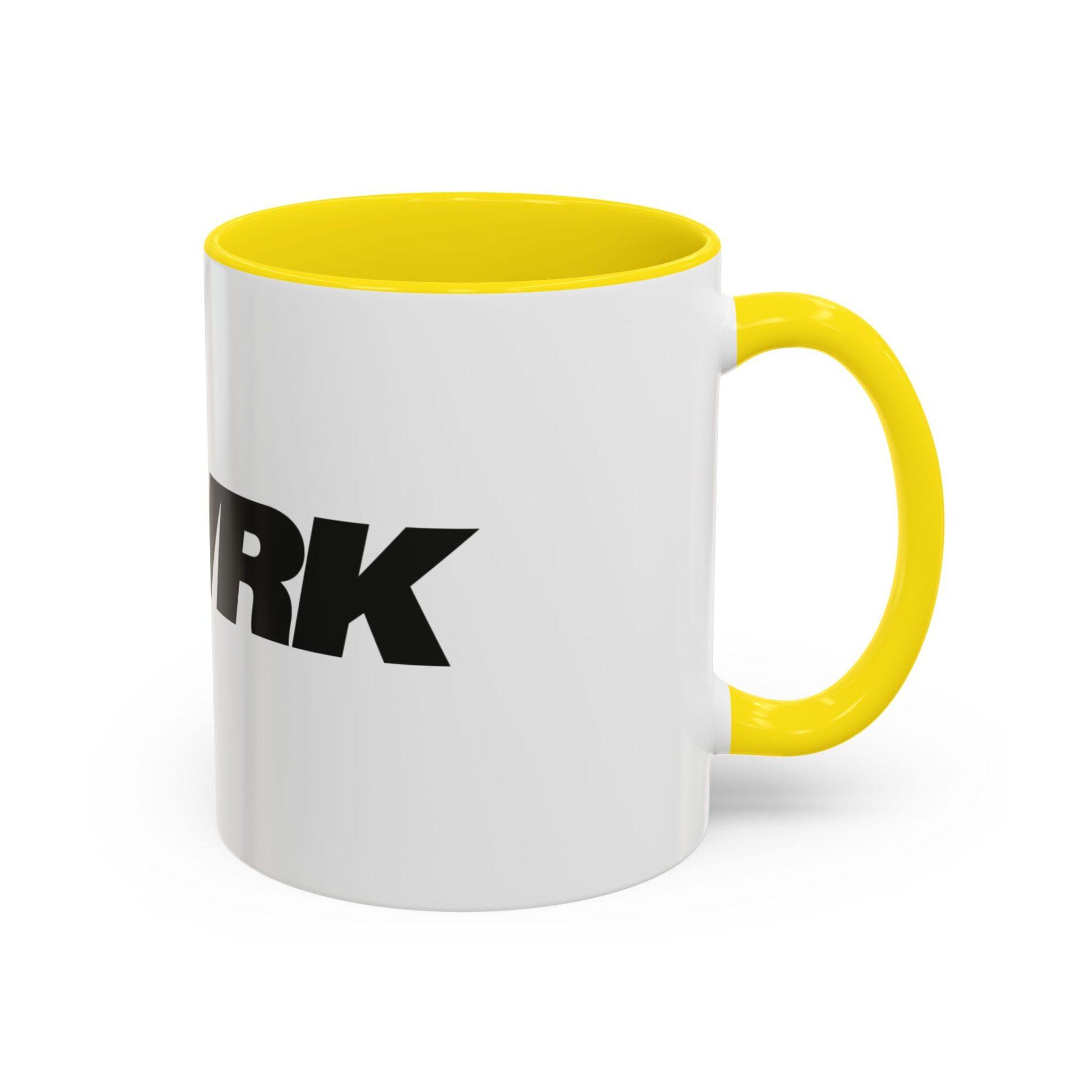 Bold 'REWORK' Accent Coffee Mug — Black-Trim Ceramic Mug (11/15oz) – Bild 23
