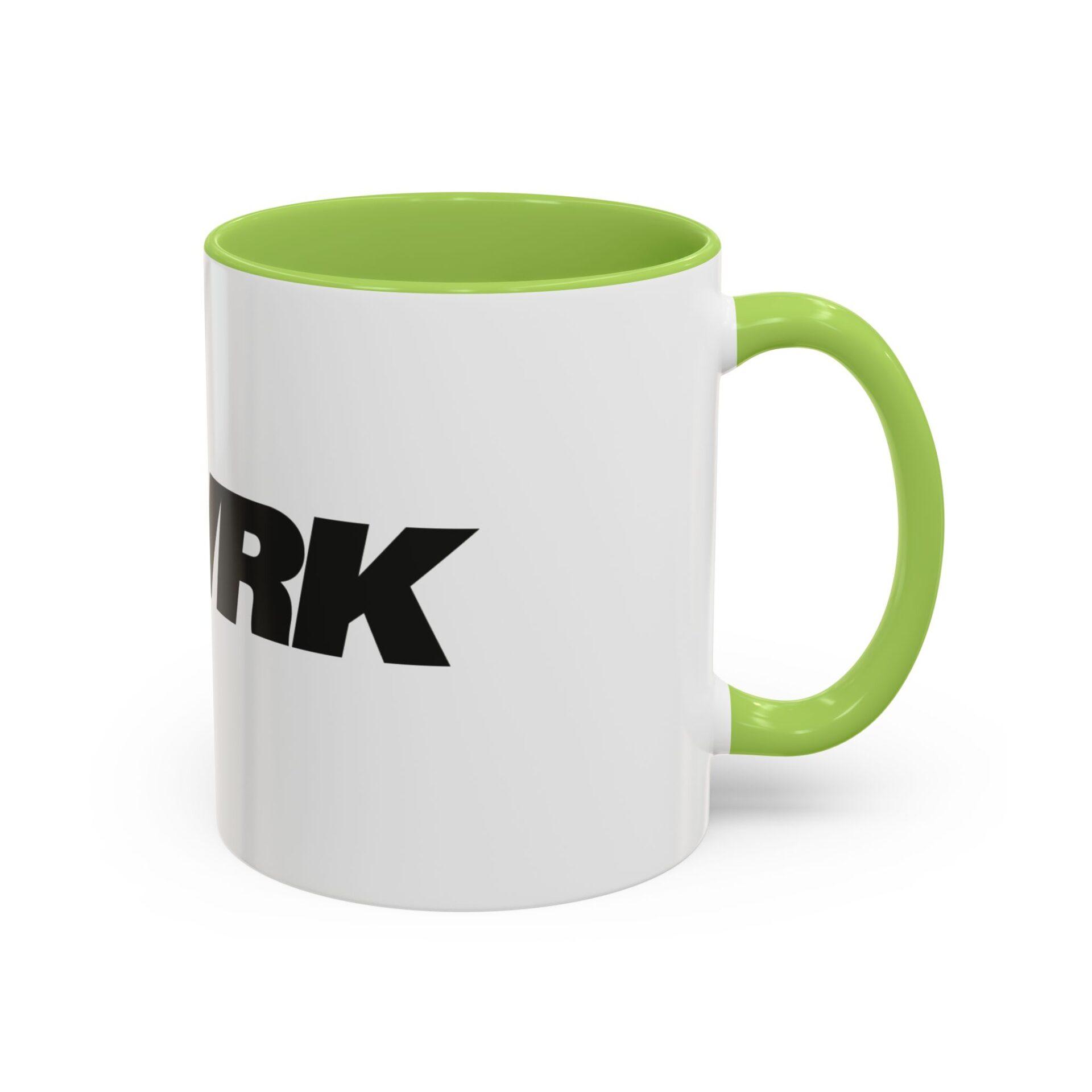Bold 'REWORK' Accent Coffee Mug — Black-Trim Ceramic Mug (11/15oz) – Bild 26