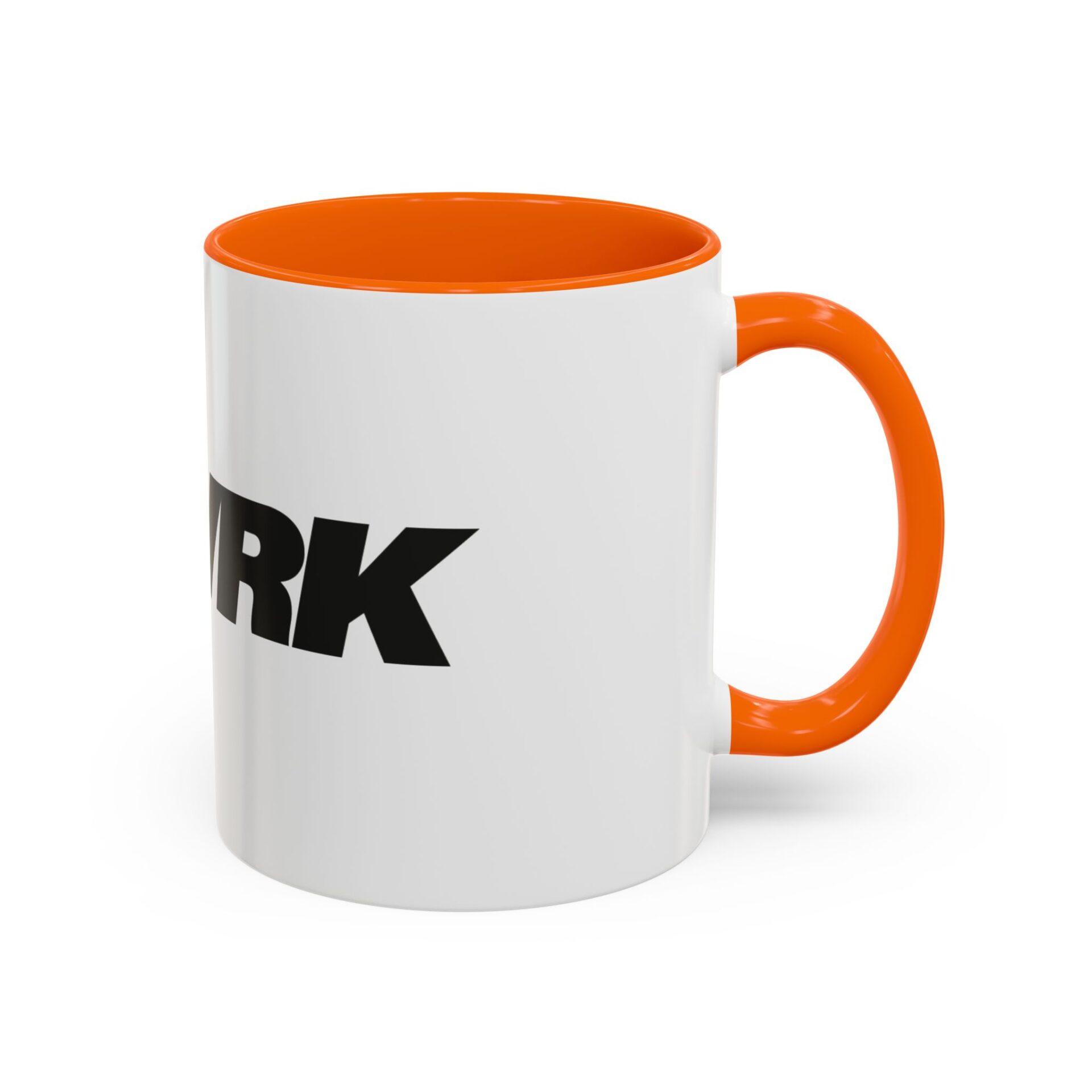 Bold 'REWORK' Accent Coffee Mug — Black-Trim Ceramic Mug (11/15oz) – Bild 17